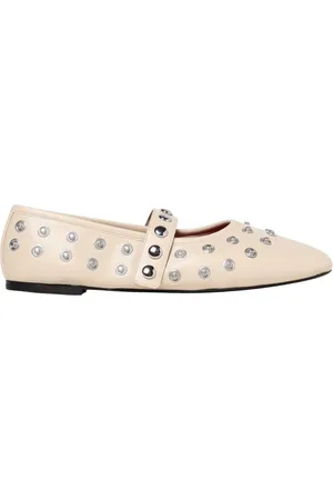 Stella McCartney Femme, Chaussures, , Taille: 39 EU Jaune Crème Studded Ballerina Flats