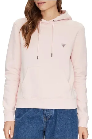 Guess Femme, Sweatshirts et sweats à capuche, Rose, Taille: 38 FR Sweat à capuche - Roses Coupe régulière