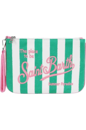 MC2 SAINT BARTH Femme, Sacs, Multicolore, Taille: ONE Size Pochette Parisienne en Blanc et Vert