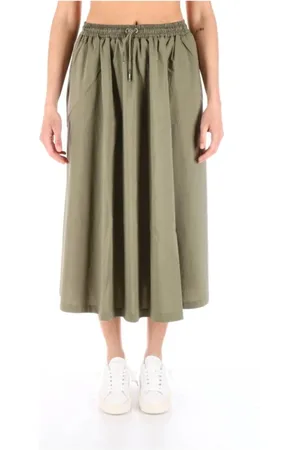 K-Way Femme, Jupes, Vert, Taille: 40 FR Jupe Évasée en Coton avec Taille Ajustable