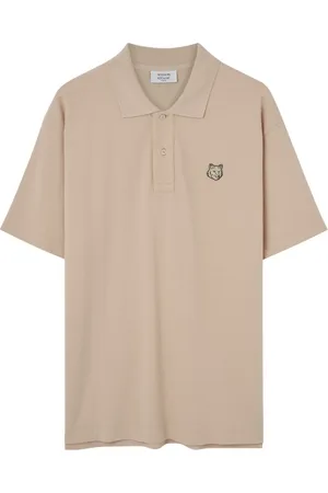Maison Kitsuné Homme, Tops, Brun, Taille: M Polo avec tête de renard audacieux T-shirts et Polos