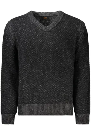 HUGO BOSS Homme, Pulls, Noir, Taille: 2XL Pull Homme en Laine Noir Col V