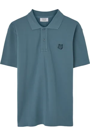 Maison Kitsuné Homme, Tops, Bleu, Taille: XL Polo tête de renard audacieux T-shirts