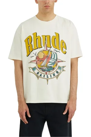 Rhude Homme, Tops, Blanc, Taille: S Port De T-Shirt
