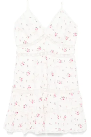 LOVESHACKFANCY Femme, Robes, Rose, Taille: 38 FR Robe Rose Brodée Florale