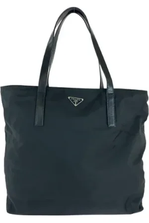 Prada Femme, Pre-owned, Noir, Taille: ONE Size Pre-owned Toile cabas