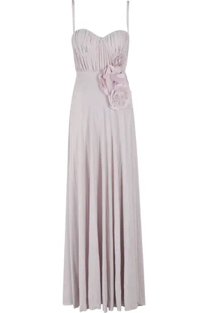 Elisabetta Franchi Femme, Robes, Rose, Taille: 36 FR Robe en Jersey Lurex Quartz avec Fleurs en Tulle 3D