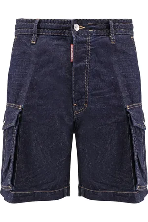 Dsquared2 Homme, Shorts, Bleu, Taille: L Shorts Bleus avec Fermeture à Boutons