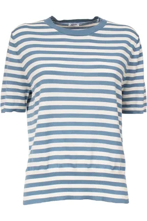 Aspesi Femme, Tops, Bleu, Taille: 40 FR T-shirt rayé en coton