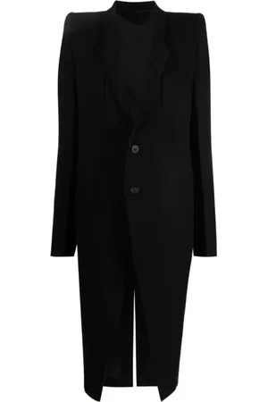 Rick Owens Femme, Manteaux, Noir, Taille: 40 FR Manteau Noir à Poches