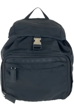 Prada Femme, Pre-owned, Noir, Taille: ONE Size Pre-owned Toile sacs-dos