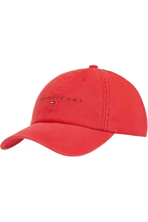 Tommy Hilfiger Homme, Accessoires, Rouge, Taille: ONE Size Casquette en Coton Rouge avec Logo