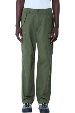 STUSSY Homme, Pantalons, Vert, Taille: W28 Pantalon Cargo en Coton avec Poches Multiples