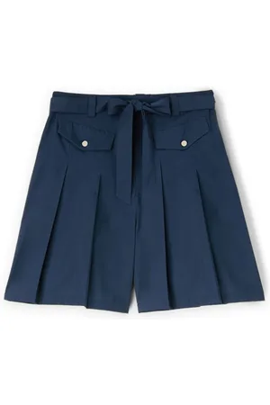 Motivi Femme, Shorts, Bleu, Taille: 34 FR Short à taille haute avec plis