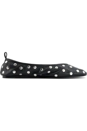 LAURENCE BRAS Femme, Chaussures, Noir, Taille: 40 EU Ballerines noires en cuir clouté