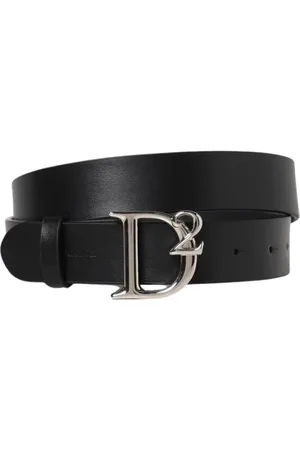 Dsquared2 Femme, Accessoires, Noir, Taille: 85 CM Ceinture en Cuir Noir, Accessoire Élégant