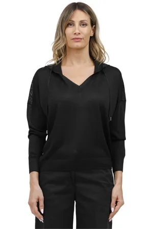 Gran Sasso Femme, Sweatshirts et sweats à capuche, Noir, Taille: 38 FR Sweat à capuche en lurex