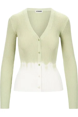Staud Femme, Pulls, Vert, Taille: 40 FR Cardigan Cargo Tie Dye