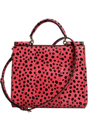 Dolce & Gabbana Femme, Sacs, Rose, Taille: ONE Size Sac Fourre-Tout en Peau de Serpent Rose et Noir