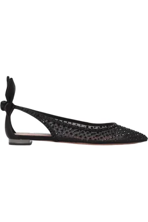 Aquazzura Femme, Chaussures, Noir, Taille: 35 EU en Cristal Slingback Flats