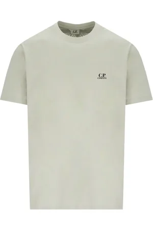 C.P. Company Homme, Tops, Gris, Taille: M T-shirt Jersey Renard Bleu avec Impression Graphique