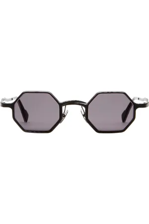 KUBORAUM Homme, Accessoires, Noir, Taille: ONE Size Lunettes de Soleil en Métal Noir Octogonales