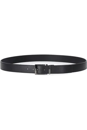 Emporio Armani Homme, Accessoires, Noir, Taille: ONE Size Ceinture en Cuir Noir Réversible