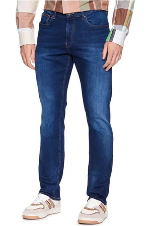 Tommy Hilfiger Homme, Jeans, Bleu, Taille: W32 L30 Jean slim fit moderne avec bouton et fermeture éclair