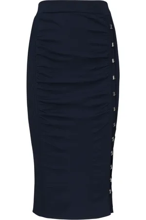 Pinko Femme, Jupes, Bleu, Taille: 42 FR Jupe Bleue en Tricot avec Fente Latérale