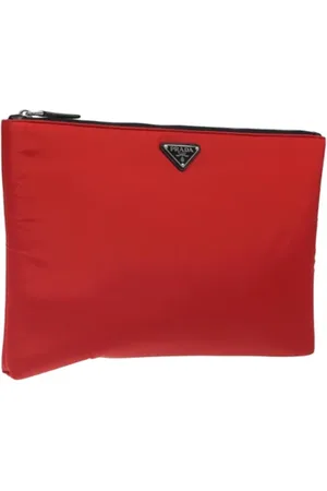 Prada Femme, Pre-owned, Rouge, Taille: ONE Size Pre-owned Nylon pochettes-minaudieres