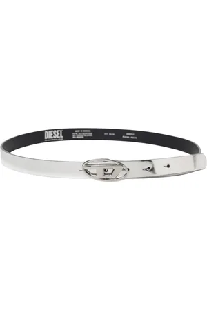 Diesel Femme, Accessoires, Gris, Taille: 95 CM Élégante Ceinture Décorative Argentée