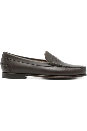 SEBAGO Femme, Chaussures, Brun, Taille: 37 EU Chaussures Plates en Cuir Marron avec Fente Penny
