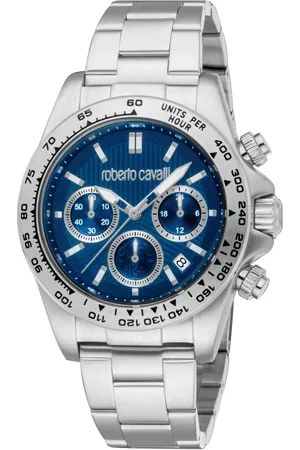 Roberto Cavalli Homme, Accessoires, Gris, Taille: ONE Size Chronographe Homme Acier Montre
