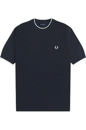 Fred Perry Homme, Tops, Bleu, Taille: S T-shirt classique brodé Laurel