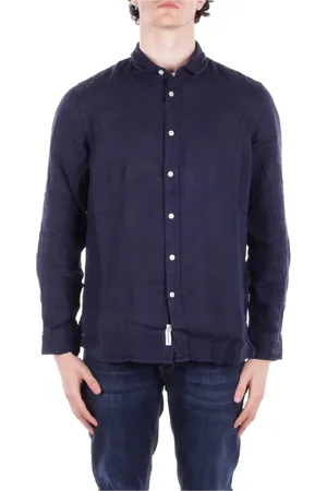 Woolrich Homme, Chemises, Bleu, Taille: M Chemise Bleue à Boutons en Lin