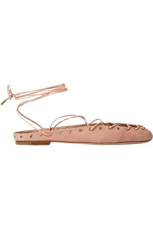 Chloé Femme, Chaussures, Rose, Taille: 36 EU Suede Lace-Up Ballerina Flats