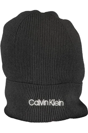 Calvin Klein Femme, Accessoires, Noir, Taille: ONE Size Casquette en Laine Noire Brodée Logo