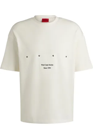HUGO BOSS Homme, Tops, , Taille: S T-shirt LA-Artwork Logo avec Agriculture Régénérative
