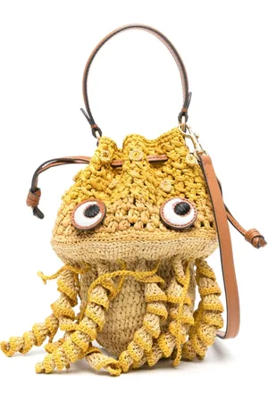 Anya Hindmarch Femme, Sacs, Jaune, Taille: ONE Size Sac Jaune à Franges et Cordon