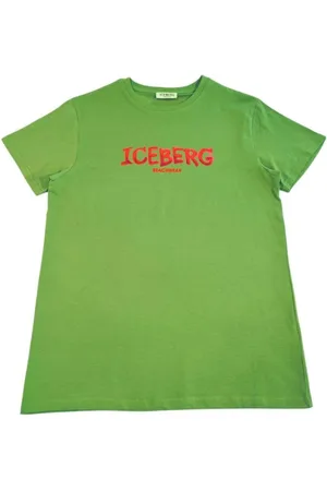 Iceberg Homme, Tops, Vert, Taille: M T-shirt vert avec logo sur la poitrine