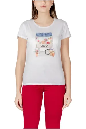 Liu Jo Femme, Tops, Blanc, Taille: 38 FR T-shirt en Coton Polyvalent pour Femmes