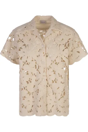 Moncler Femme, Blouses et Chemises, , Taille: 36 FR Chemise Blanche en Coton avec Broderie