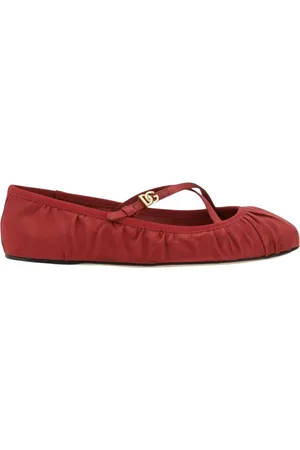 Dolce & Gabbana Femme, Chaussures, Rouge, Taille: 40 EU Ruby CrossStrap Ballet Flats