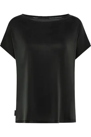 RRD Femme, Tops, Noir, Taille: 44 FR T-shirt carré en cupro pour femmes