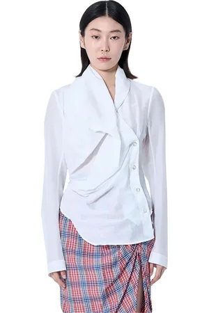 Vivienne Westwood Femme, Blouses et Chemises, Blanc, Taille: 36 FR Chemise en mélange coton et soie