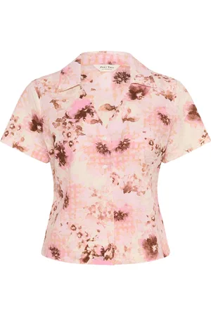 Part Two Femme, Blouses et Chemises, Rose, Taille: 44 FR Chemisier Rose Nectar Fleurs Éparpillées