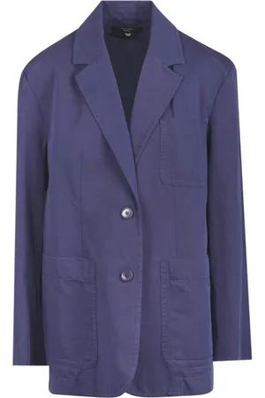 Max Mara Femme, Vestes, Bleu, Taille: 34 FR Blazer en Lin et Coton