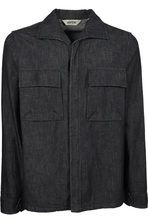 Aspesi Homme, Vestes, Bleu, Taille: L Chemise cape en denim Blouses