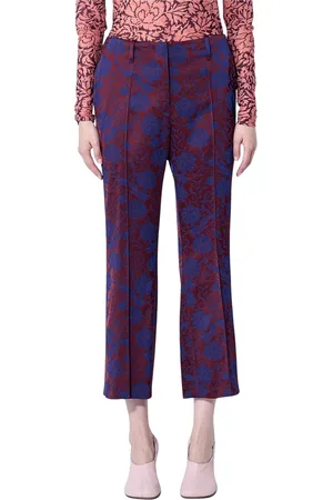DRIES VAN NOTEN Femme, Pantalons, Multicolore, Taille: 44 FR Pantalon Brodé Floral