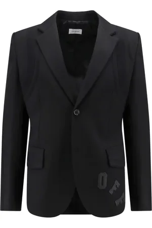 OFF-WHITE Homme, Vestes, Noir, Taille: L Blazer Croisé Brodée Logo Off-White